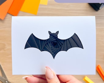 Bat Iris Folding Pattern Mini PDF & SVG | Beginner Download and Cut File