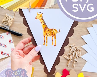 Giraffe Iris Folding Pattern Template | PDF & SVG | Intermediate Card Making | Cut File