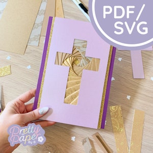 Patrón de plegado de iris cruzado PDF SVG / Patrón de plegado de iris para principiantes Descargar archivo cortado / Plantilla de creación de tarjetas de Pascua