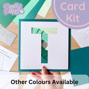 Kit per realizzare biglietti con lettera dell'alfabeto T/Kit per biglietti pieghevoli con iride/Kit per creare lettere iniziali