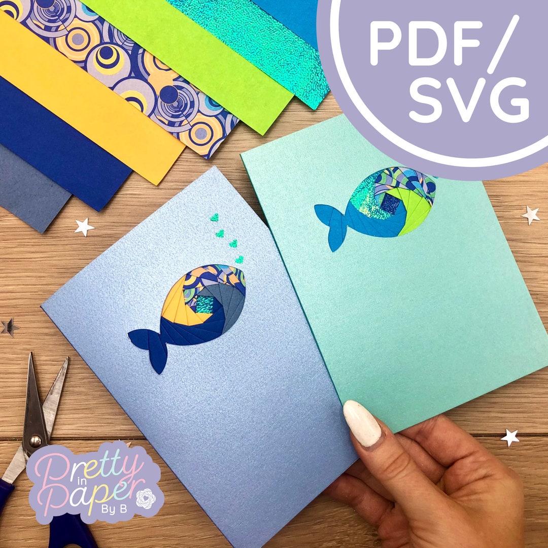 Fish Iris Folding Pattern Mini PDF & SVG | Beginner Iris Folding ...