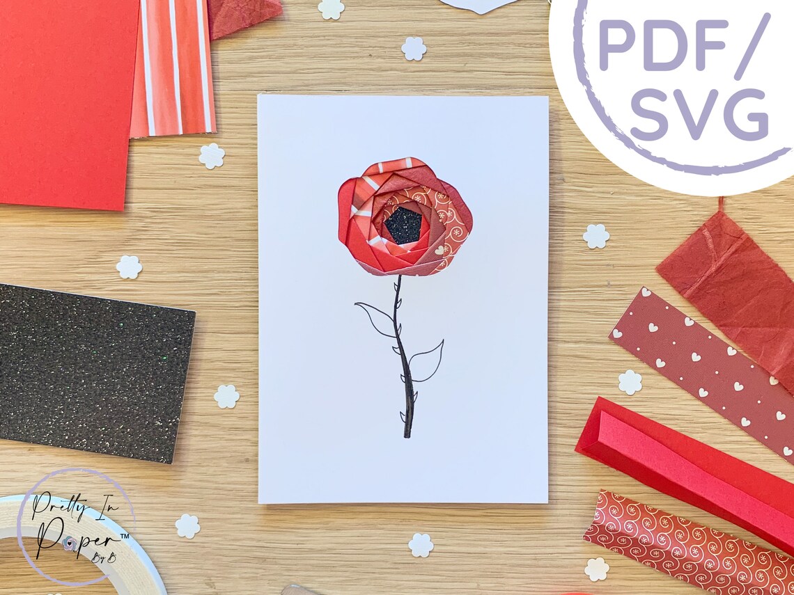 Rose Iris Folding Pattern PDF SVG Mini Flower Beginner Iris | Etsy UK