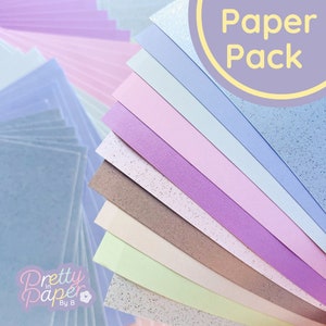 Winter Wonderland Paper Pack A5, 60 Blatt | Glitzer und Schlichter Papierblock | Weihnachts-Bastelpapier-Kollektion | Blau, Lila, Türkis, Silber