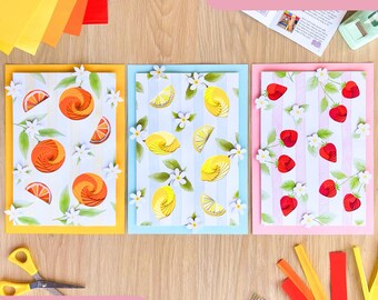 Fruit Market Picture Craft Kit | Lemon Home Décor Iris Paper Folding Kit | Intermediate
