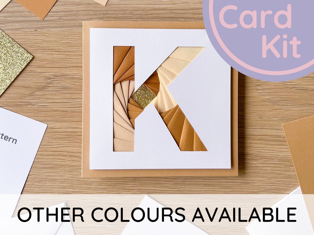 Card Making Kit Alphabet Letter K Iris Folding Card Kit - Etsy