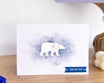 Polar Bear Cub Iris Folding Pattern Mini PDF & SVG | Intermediate Download and Cut File