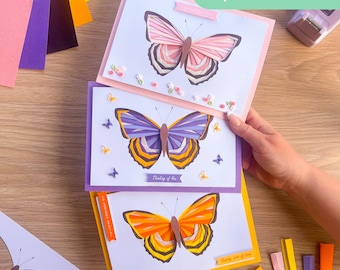 Lesser Purple Emperor Butterfly PRINTED Aperture Pack (Pack of 3) | Apertures, Card Blanks, Envelopes | Iris Folding Pattern