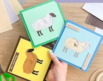 Fluffy Sheep Iris Folding Pattern PDF & SVG | Beginner Printable Download and Cut File