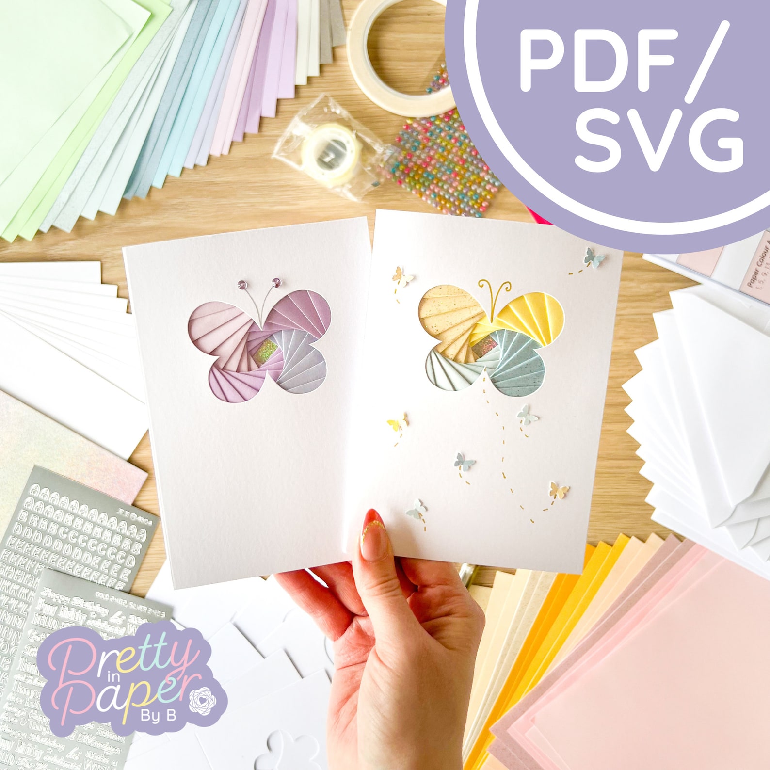 Butterfly Mini Iris Folding Pattern PDF & SVG | Beginner Printable ...