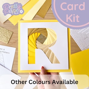 Kit de fabrication de cartes alphabet lettre R | Kit de cartes pliantes Iris | Kit de création de lettres initiales