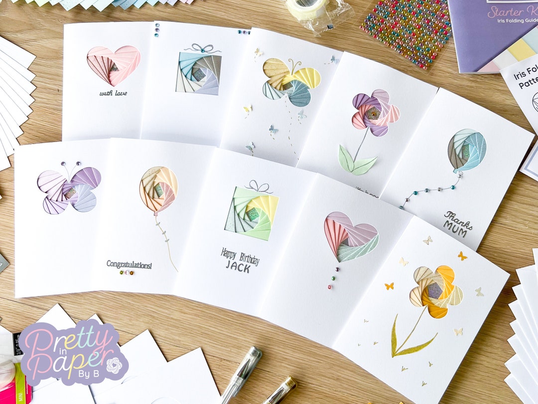 Beginner Iris Folding Card Making Kit Pastel Edition Craft Kit Gift Over 200 Items Etsy