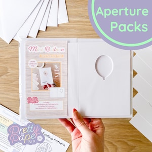 Aberturas para tarjetas con mini globos A6 (paquete de 6) / Tarjetas blancas en blanco y sobres x6