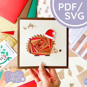 Padrão de dobramento de íris de ouriço PDF e SVG | Baixar modelo de dobramento de íris animal | Cortar arquivo | Modelo para fazer cartões