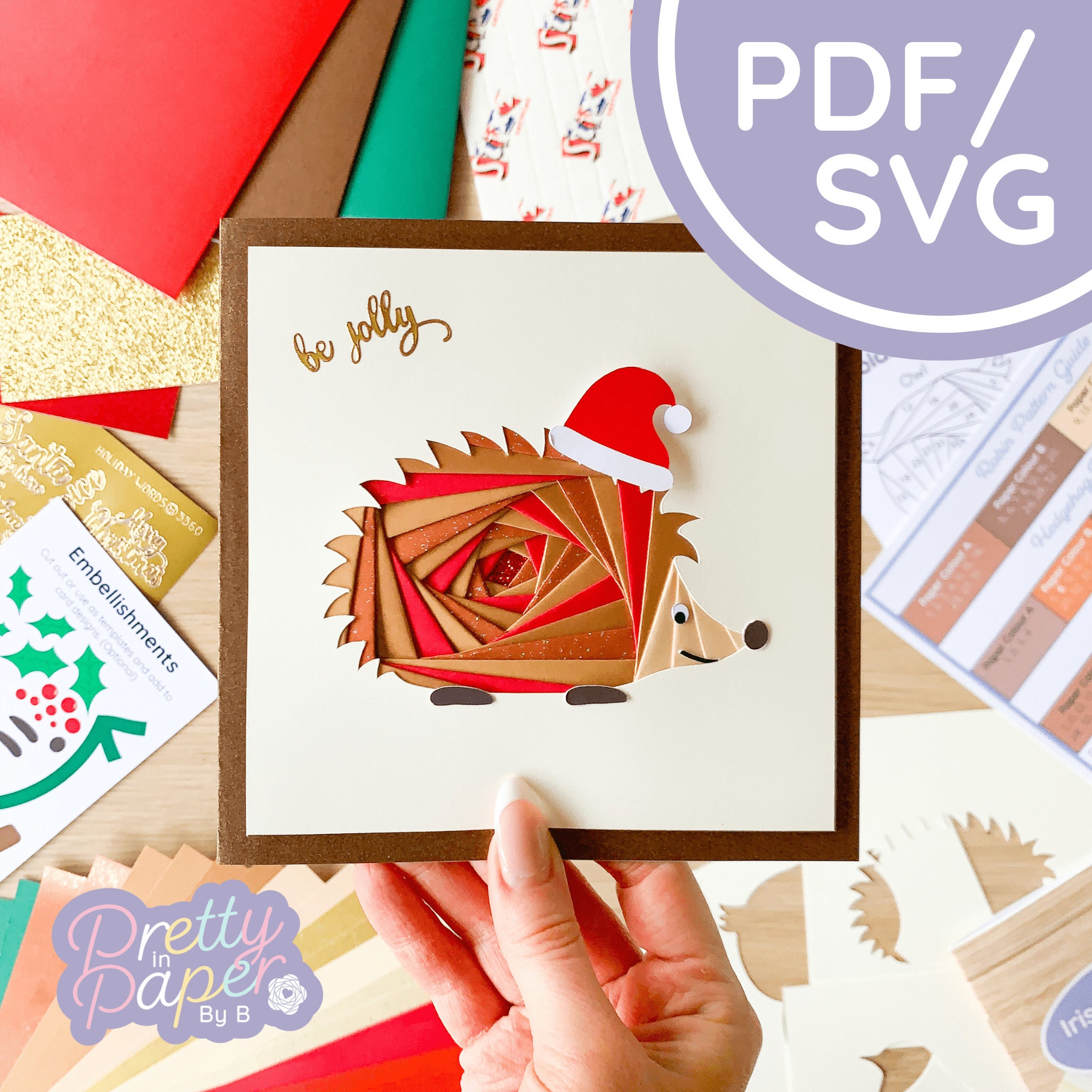 Hedgehog Iris Folding Pattern PDF & SVG | Animal Iris Folding Template ...