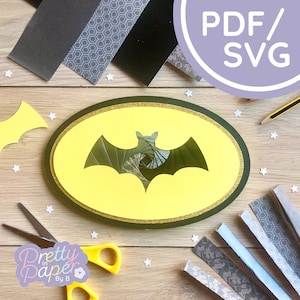 Patrón plegable Bat Iris PDF & SVG / Descarga de plantilla plegable Bat Iris para principiantes / Archivo de corte / Plantilla de creación de tarjetas