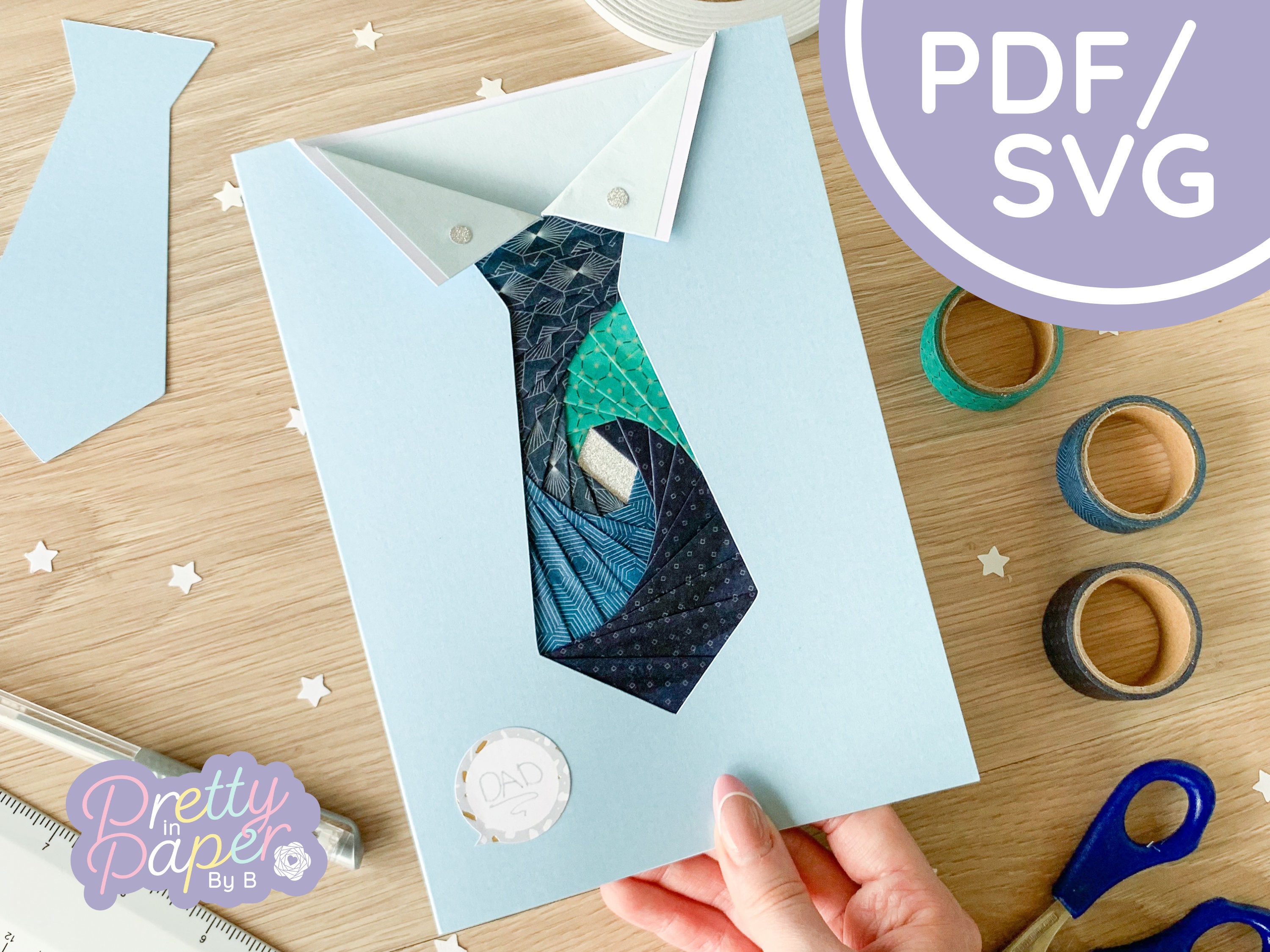 Tie Iris Folding Pattern PDF & SVG Beginner Iris Folding - Etsy UK