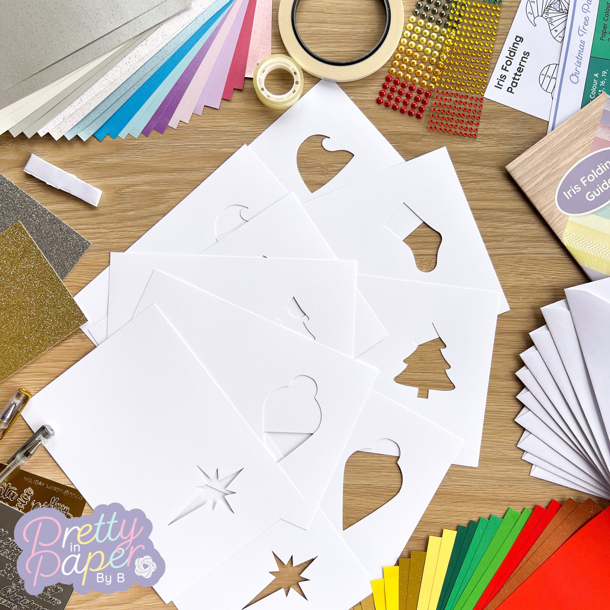 Christmas Collection Iris Folding Card Making Kit | Beginner Xmas Card ...