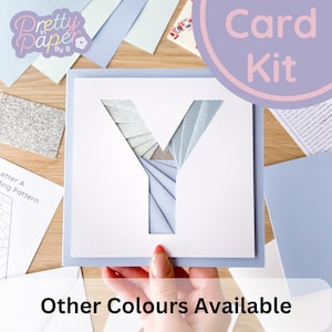 Kit de fabrication de cartes alphabet lettre Y | Kit de cartes pliantes Iris | Kit de création de lettres initiales