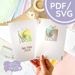 Modello di piegatura quadrato Mini Iris PDF e SVG / Download stampabile per principianti / File di taglio / Modello per la creazione di biglietti