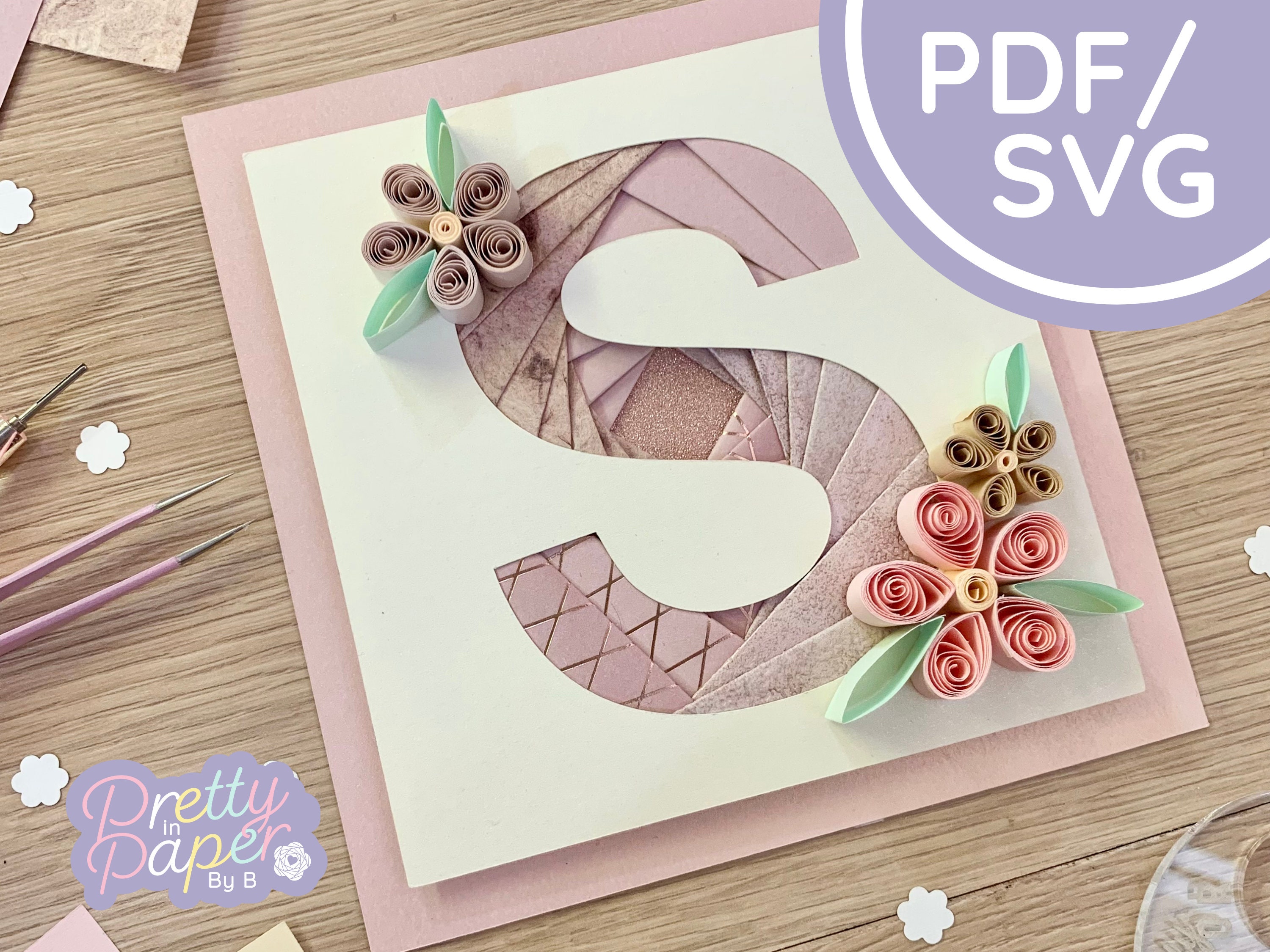Letter S Iris Folding Pattern PDF & SVG Alphabet - Etsy