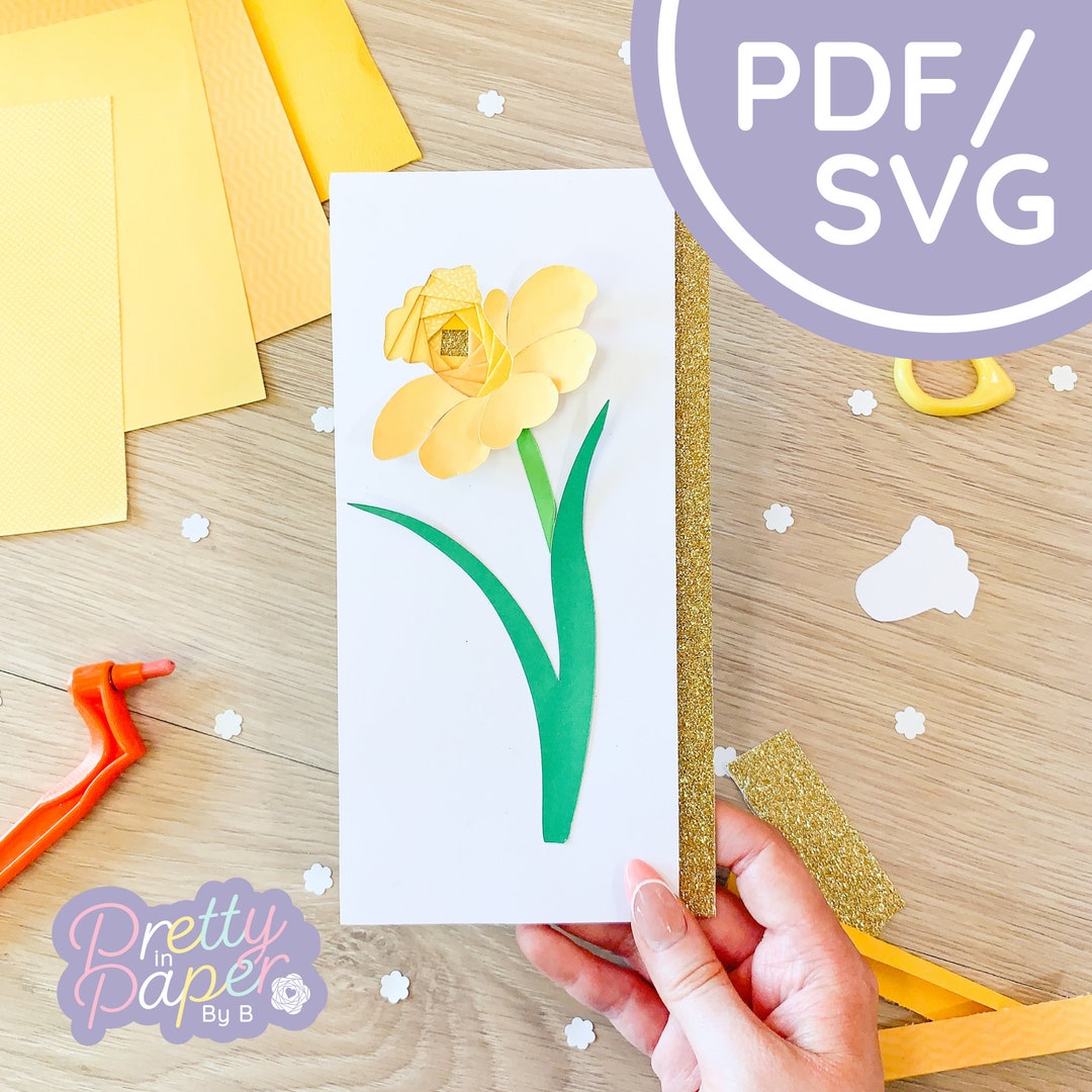 Daffodil Iris Folding Pattern PDF SVG | Flower Beginner Iris Folding ...