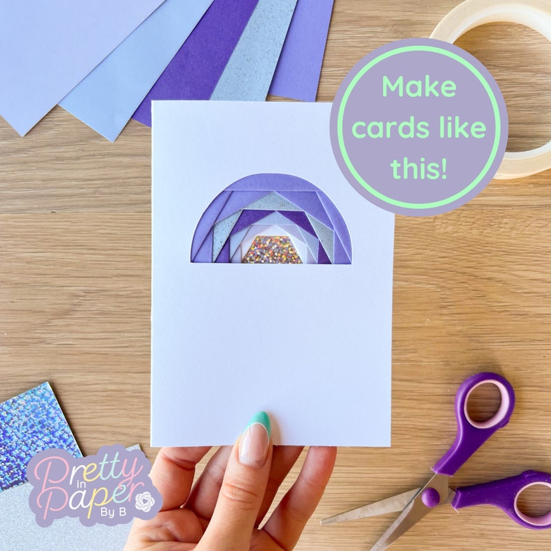 Mini Rainbow Card Apertures A6 Pack of 6 White Card Blanks & Envelopes x6 image 6