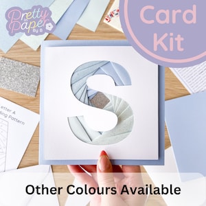 Kit de fabrication de cartes alphabet lettre S | Kit de cartes pliantes Iris | Kit de création de lettres initiales