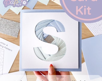 Card Making Kit Alphabet Letter S | Iris Folding Card Kit | Initial Letter Craft Kit