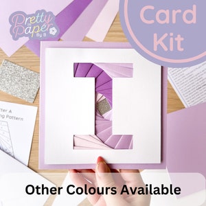 Kit de fabrication de cartes alphabet lettre I | Kit de cartes pliantes Iris | Kit de création de lettres initiales