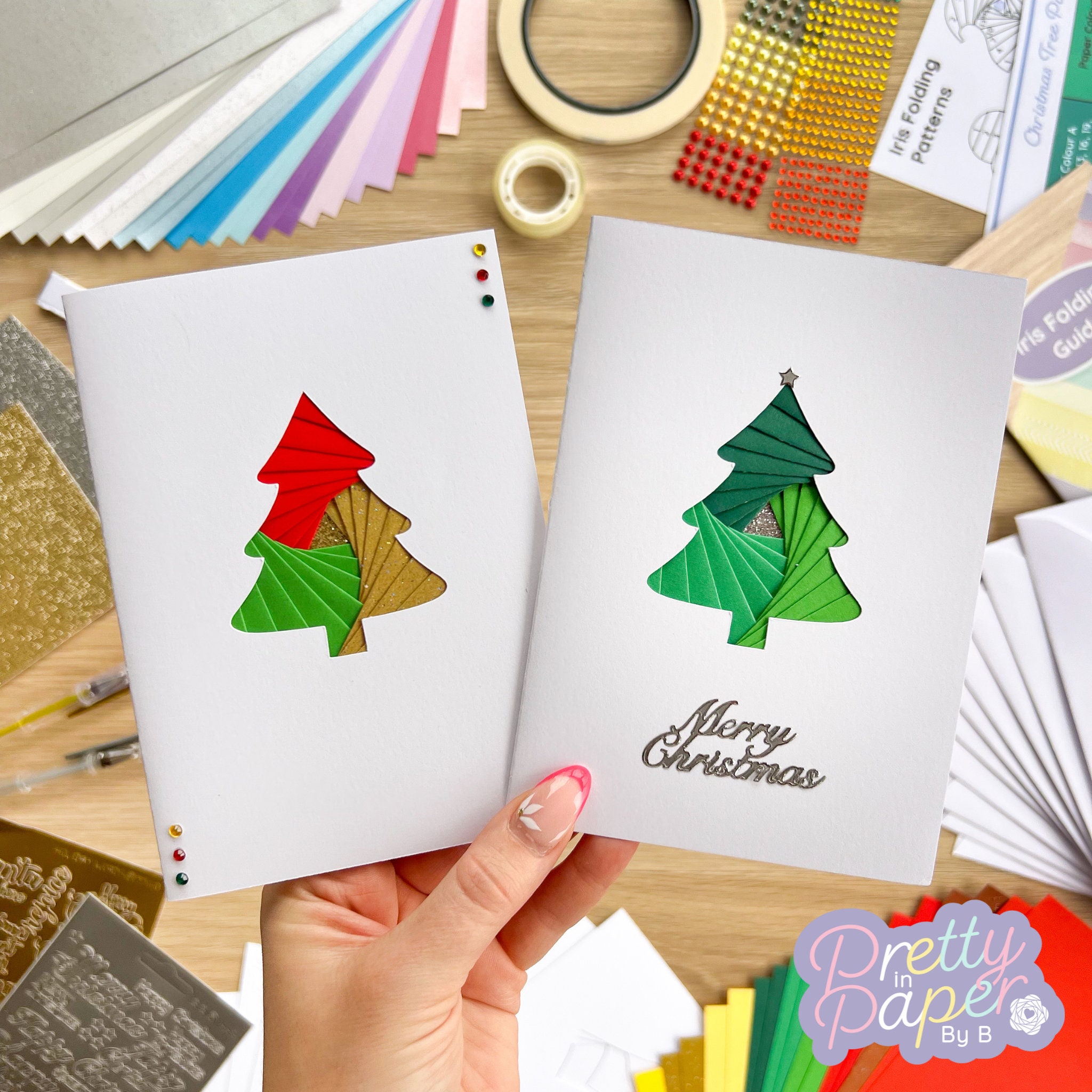 Christmas Collection Iris Folding Card Making Kit | Beginner Xmas Card ...