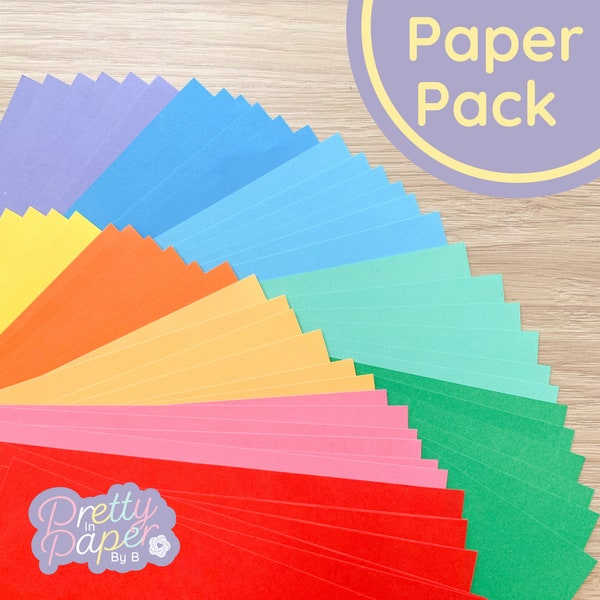 Paper Pack Bright | Coloured Paper Pad | A5 Paper Collection | Rainbow