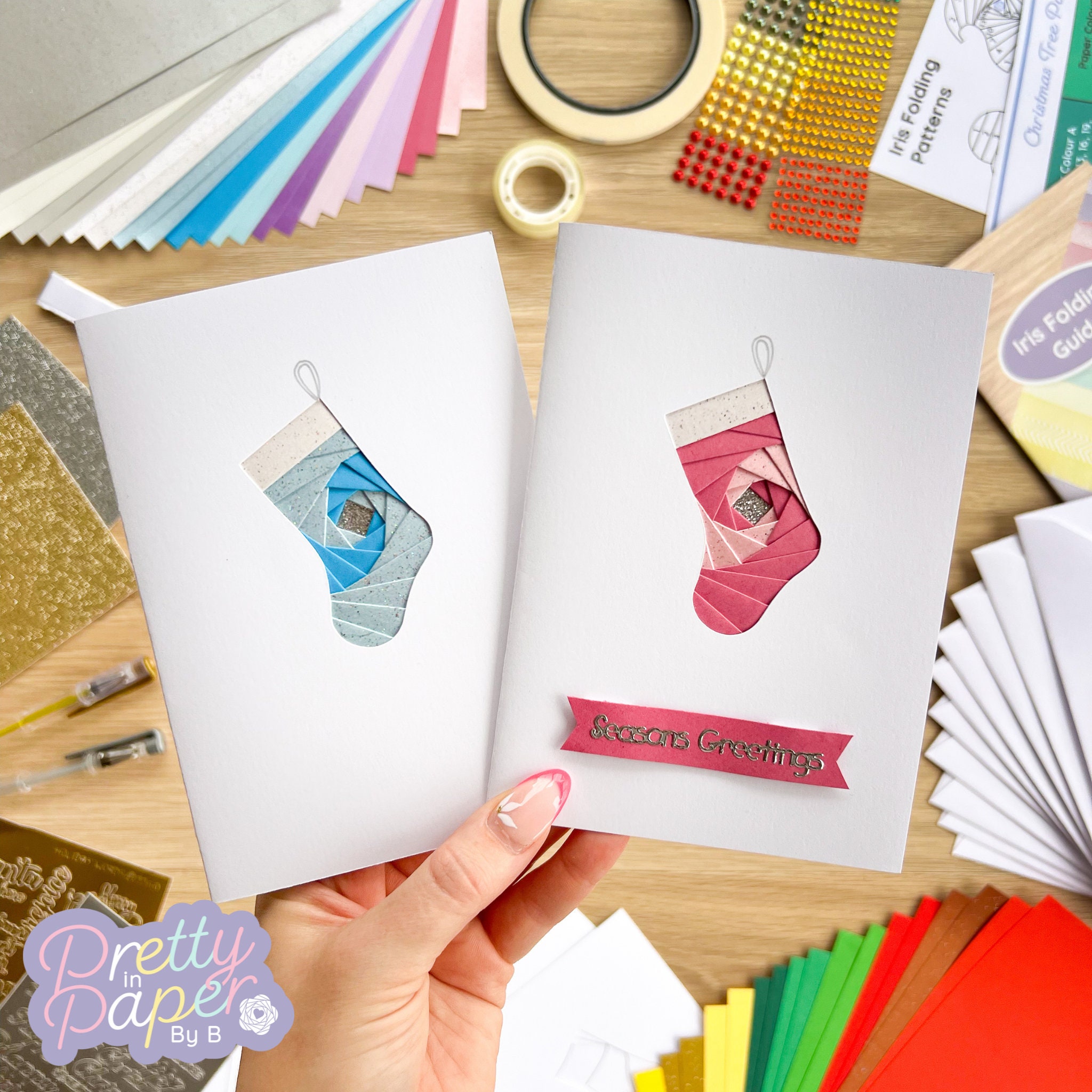 Christmas Collection Iris Folding Card Making Kit | Beginner Xmas Card ...