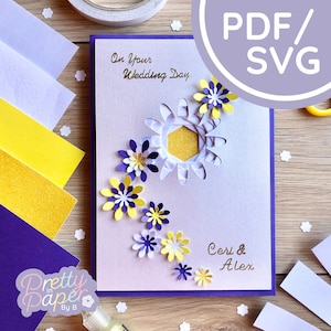 Daisy Iris Folding Pattern PDF & SVG | Flower Intermediate Iris Folding Template Download | Cut File | Card Making Template