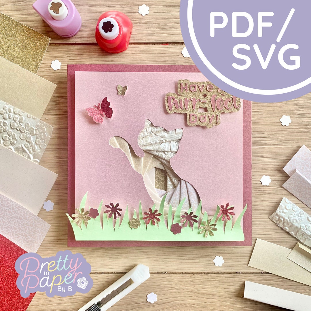 Kitten Iris Folding Pattern PDF & SVG | Cat Intermediate Iris Folding ...