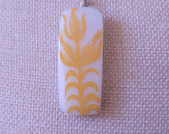 Orange Butterprint Pyrex mais Stiel Halskette