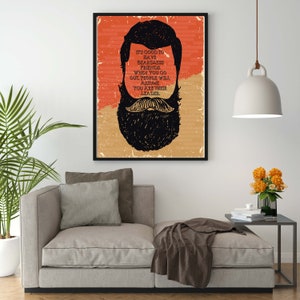 Bearded Man/Leader poster/Man Cave Print/Funny Wall art/Friends of Beards/Wall Art