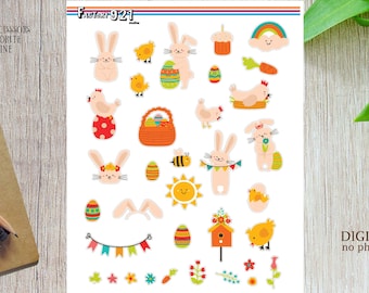 Easter Bunnies & Chicks/Easter Characters for Planners/planner stickers/printable planner stickers/BUJO stickers