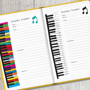 Piano Habit Tracker Printable, Piano Practice Tracker, Music Habit Tracker, Goal Planner, Journal Habit Tracker, PDF