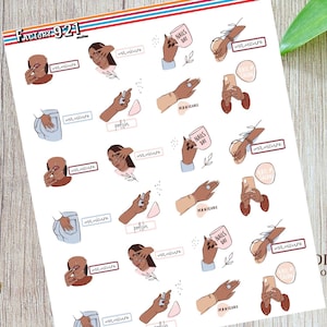 Afroamerikanische Frauen, Manciure, Planer-Aufkleber, Spa-Aufkleber, Nagelaufkleber, Salonaufkleber