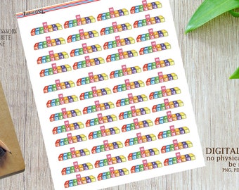 Pill Box Planner Stickers/Bold Colors/planner stickers/printable planner stickers/digital printable stickers/for all planners