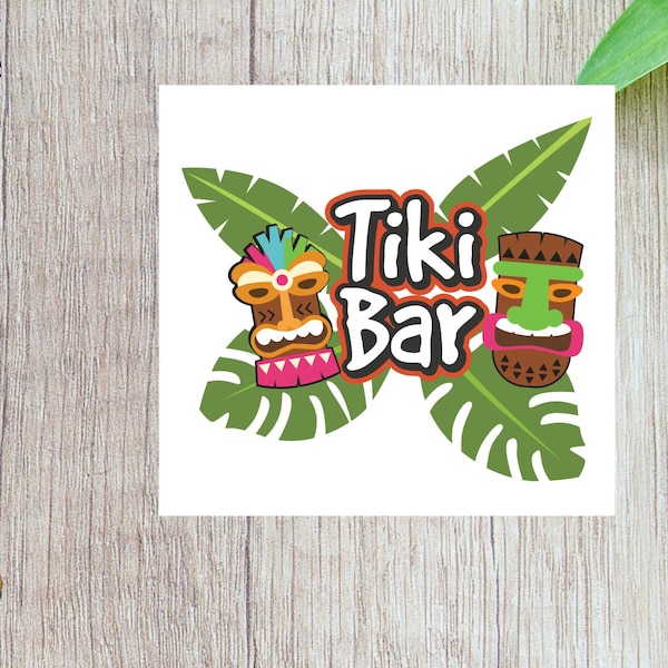 Tiki Bar svg/totem SVG/Tropical Vacation Vector file/Circut Travel cut outs/Cardmaking Hawaii/Vacation SVG/Tropical Cocktails SVG