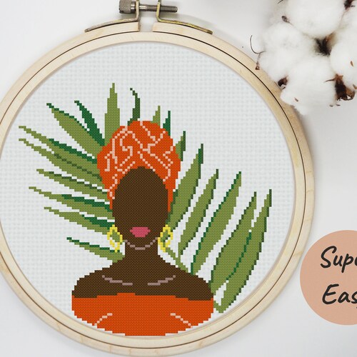 African Woman Cross Stitch Pattern PDF. Abstract Ethnic Art. Etsy