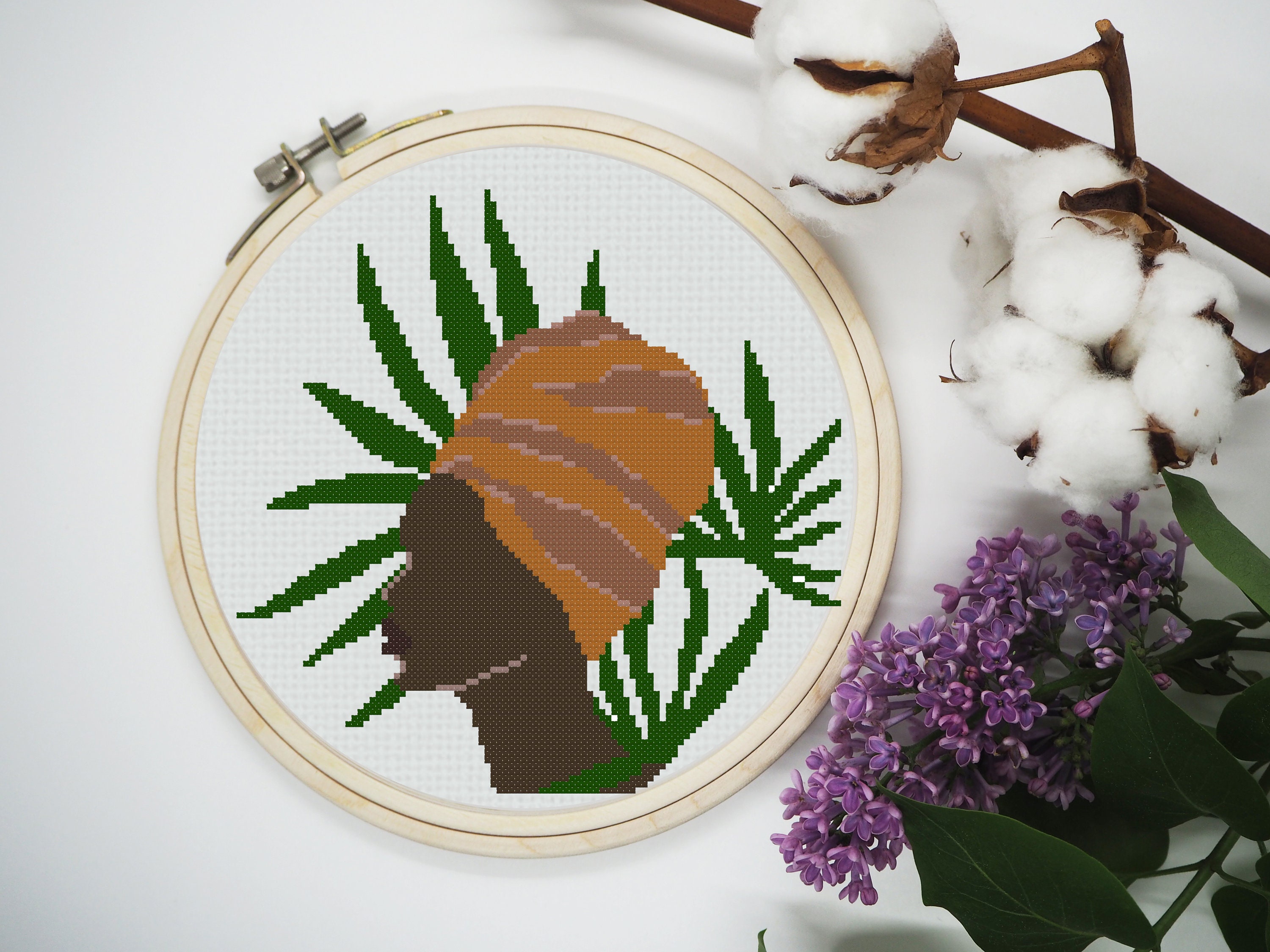 African American cross stitch Boho cross stitch PDF Black girl Etsy