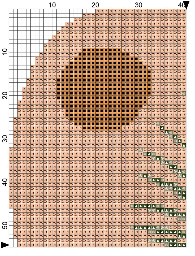 Botanical cross stitch pattern Simple abstract palm tree cross stitch pattern. Boho pattern PDF