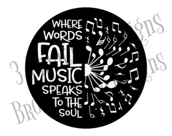 Where words fail music speaks to the soul sign, Music sign