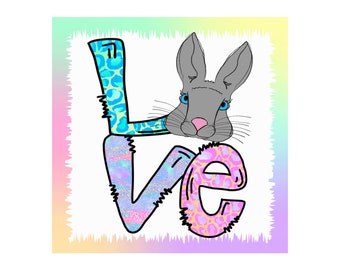 Love bunny sign, Easter sign