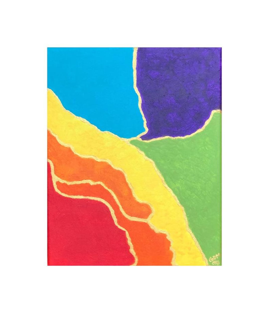 Color & Gold Acrylic Painting on Canvas 8x10 Original Etsy