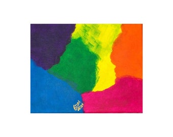 Bunt - 8x10 Acryl auf Leinwand - Wandkunst Dekoration