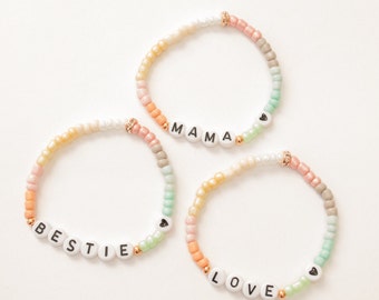Pastel Dreams - Personalised Bead Bracelet- customised- custom- handmade- name bracelet