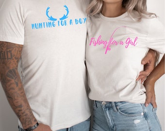 Jagd nach einem Jungen, Angeln nach einem Mädchen Shirt, Gender Reveal Shirts, Gender Reveal Ideen, Gender Reveal Party, Team Pink Team Blue Gender